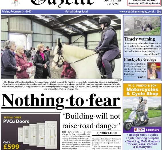This week's Ivybridge & South Brent Gazette front page