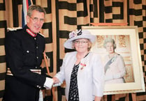 Marilyn Sharp finally receives her British Empire Medal for services to Cornwood from Lord Lieutenant of Devon