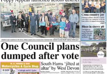 This week's Ivybridge and South Brent Gazette front page