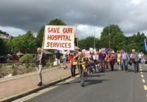 Protest march against closure of cottage hospital