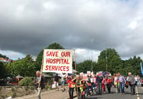 Protest march against closure of cottage hospital