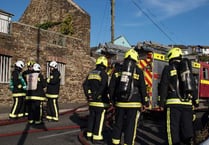 Fire closes road