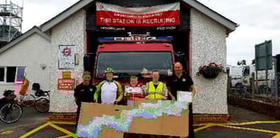 Young lad visits eight South Hams fire stations as part of 525-mile challenge