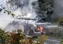 South Hams road finally repaired after it was destroyed in a massive tractor fire