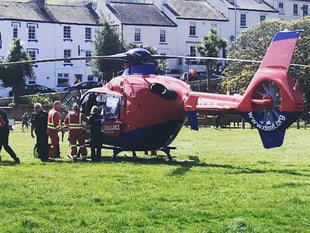Man airlifted to hospital