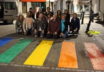 Rainbow crossing on road to success
