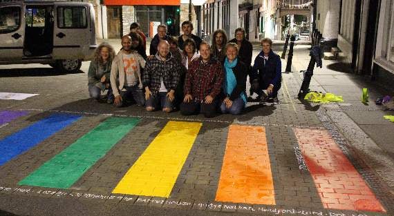 Rainbow crossing on road to success