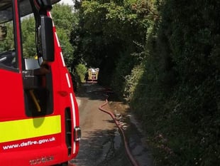 Four fire crews battle a fierce South Hams farm blaze
