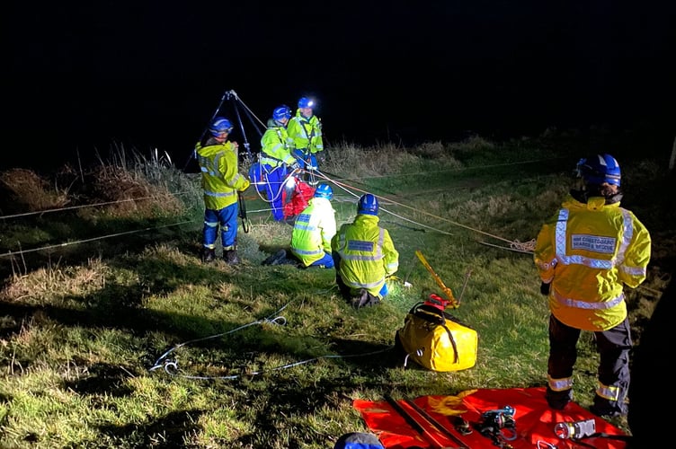 Dartmouth Coastguards search for fallen dog