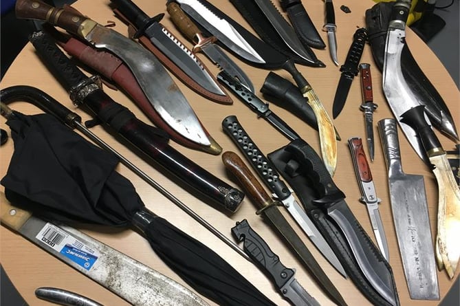 Knives collected at a previous Police Knife Amnesty.