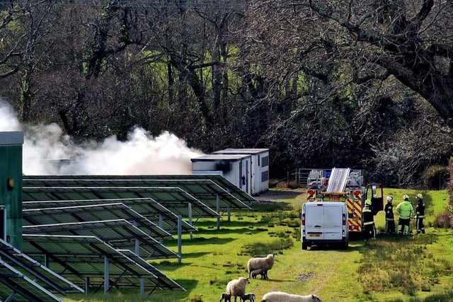 Firefighters tackle blaze at solar farm 
