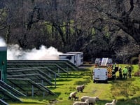 Firefighters tackle blaze at solar farm 
