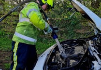 Car catches fire at Dean Prior