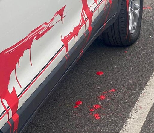 The red paint poured on the vehicleured red paint over the vehicle and left a threatening note on the windscreen during the 460-mile round trip. He had a professional working relationship with a former colleague at a hotel near Crawley between December 2021 and March 2022, however he quickly developed an infatuation with her.This included sending her an unwanted bracelet, contacting her work colleagues about her shift patterns without her permission and sending unwanted text messages.