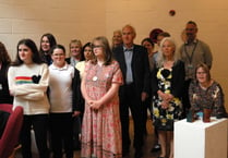 Students celebrate opening of art exhibition in Totnes