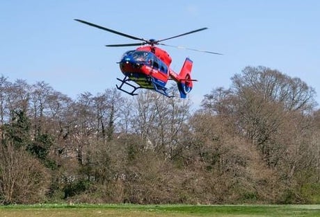 Devon Air Ambulance comes in to land.
Picture: DAA (20-7-23)