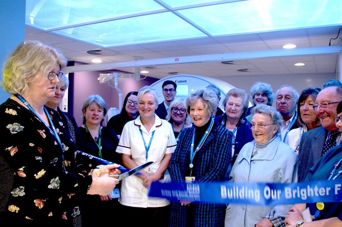 Kathryn Westaway, Chair of Torbay Hospital League of Friends, opens the CT suite