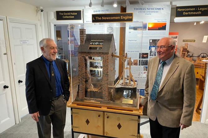 David Hulse (R) and Mike Rowley (L) sharing a joke at the opening of the Thomas Newcomen exhibit