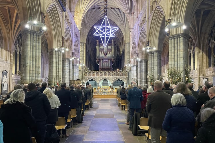 A full Exeter Cathedral for the Harvest service. AQ 9568