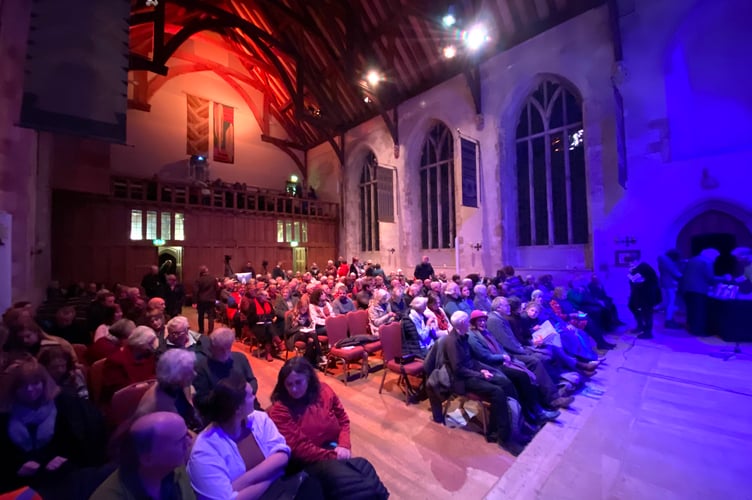 Hundreds came out to hear the author talk about his life and work, and the charity he runs with his wife, Clare