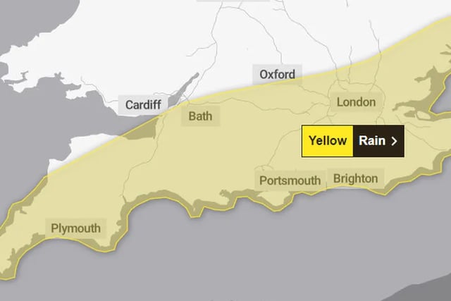 Yellow weather warning for South Hams