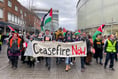 People from Devon had clear message at protest, Ceasefire now in Gaza
