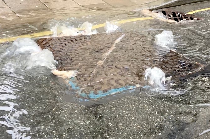 An overflowing sewer in Kingsbridge