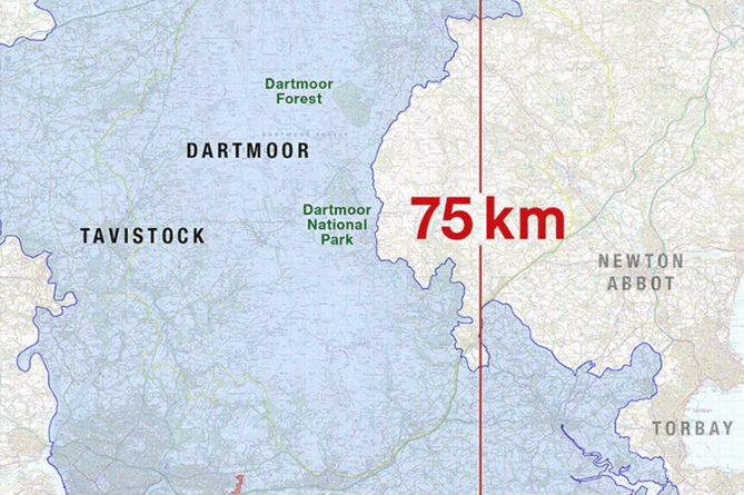 A map showing the freeport’s outer boundary has given rise to fears about Dartmoor’s future 