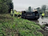 Driver rescued after A38 crash