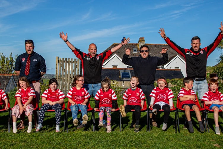 Salcombe R.F.C. juniors celebrate the end of the season
