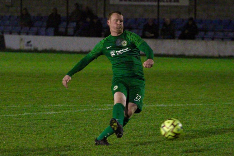 Ivybridge's Bailey Mabin scores the winning penalty