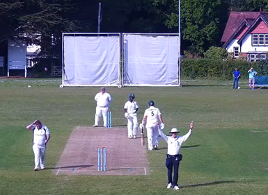 Musa Twala of Bovey Tracey hits a 6 vs Plympton
