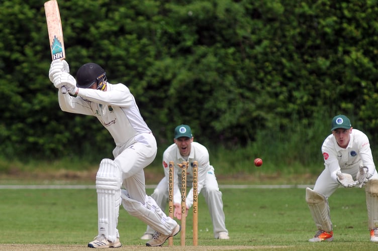 Devon Cricket League C Division West    Ashburton 1st XI  versus Cornwood 2nd XI. A 14 run win for Cornwood.  The bails go for Cornwood opener Josh Goodliffe courtesy of bowler Charlie Towers