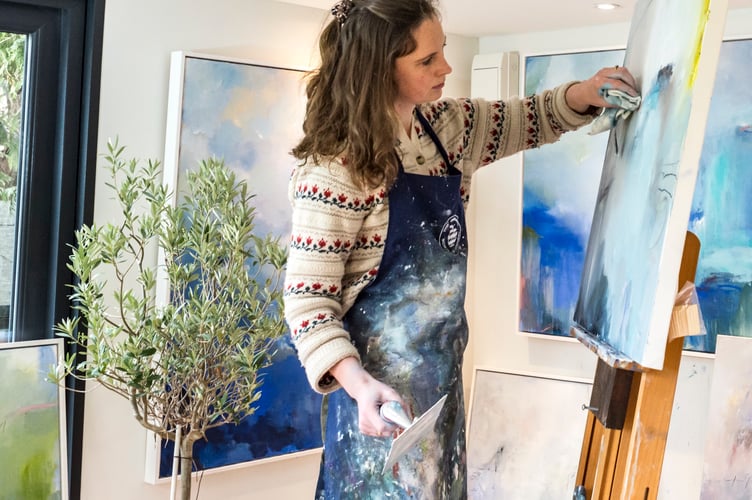 Polly Luce in her studio