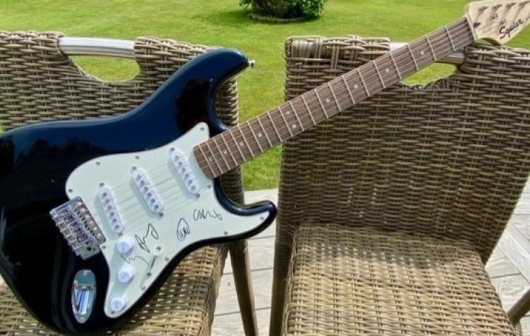 Coldplay signed guitar - Prickles in a Pickle 