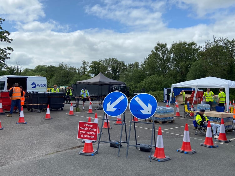 South West Water has been handing out bottled water to affected residents