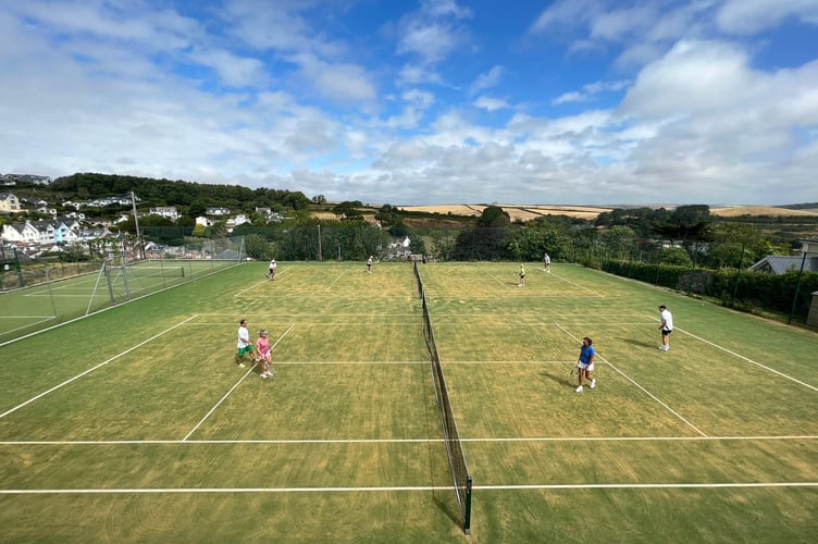 Salcombe Tennis Club courts and view