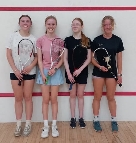 Dartington Squash, left to right- Orriah Aylin, Martha Stevens,  Rosie Turner,  Maya Rees-Durham ( winner )