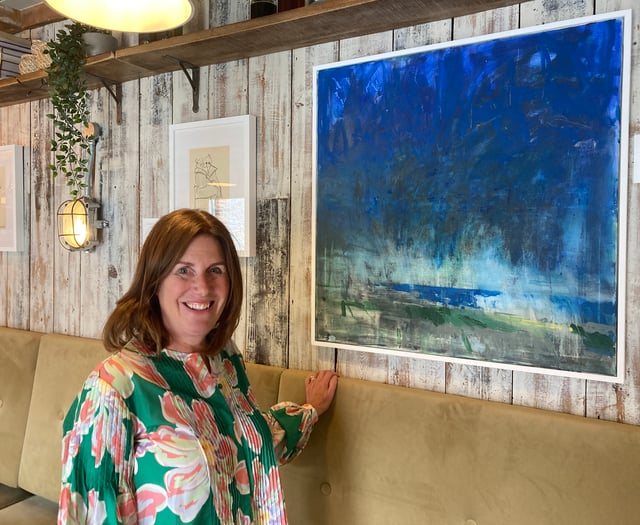 Artist Serena displays her work at Sandridge Barton