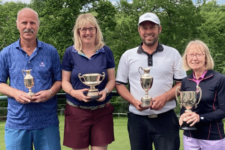 Dartmouth GC, left to right- Paul Marels, Beccy Barrett, Lee Marels, Chris Mushens