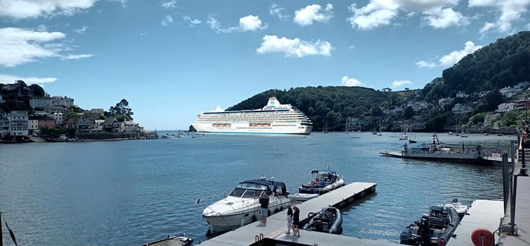 An artist’s impression of a large cruise ship docking in Dartmouth in a proposed new mooring point
