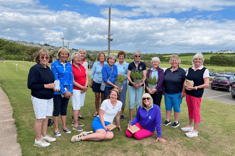 Thurlestone ladies prize winners on the Cancer Charity golf day