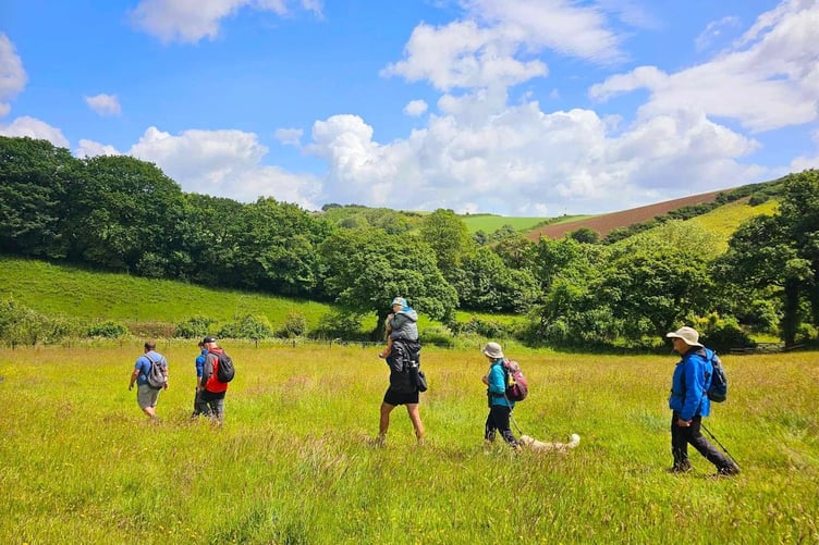 The weather improved as the beating of the bounds walk around the parish progressed.