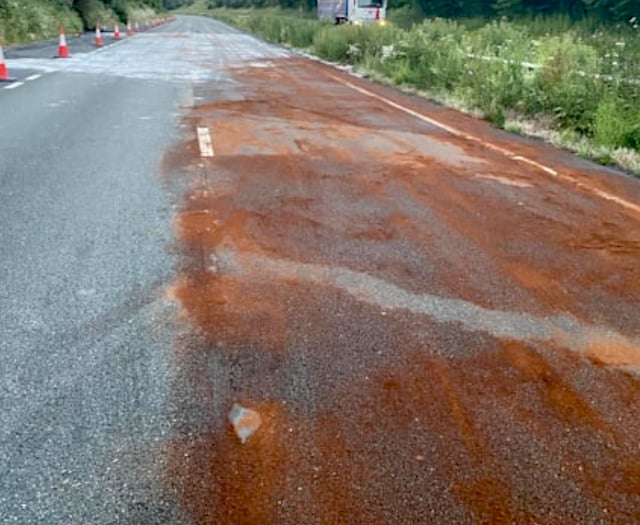 Eastbound A38 still closed after milk tanker fire