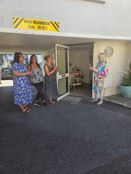 L to R Tanya Mountney, Mya Ireson, Corinne Turner and Mayor Cllr Emily Price