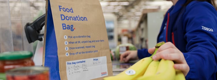 Shoppers in Tesco are being asked to round their bill up to the nearest pound this summer to help the food bank campaign