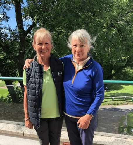 Shelley Durrans (left), winner of the Norton Salver with Ladies' Captain Chris Mayer