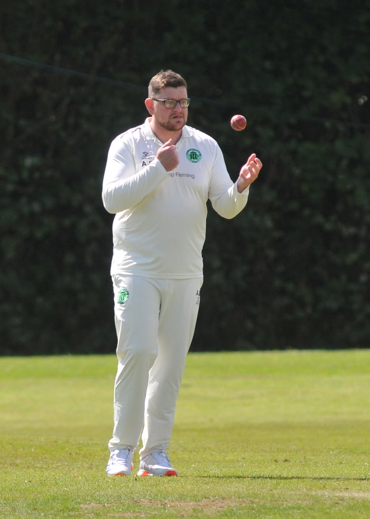 Devon Cricket League C Division West. Ashburton  versus Ivybridge. Ivybridge bowler Adam  Huxtable
