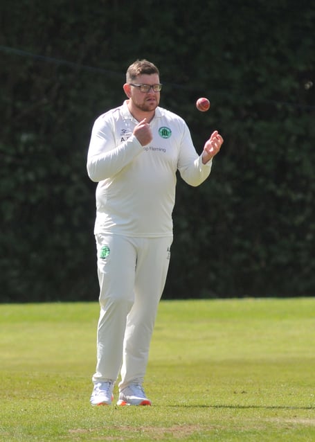 Devon Cricket League C Division West. Ashburton versus Ivybridge. Ivybridge bowler Adam Huxtable