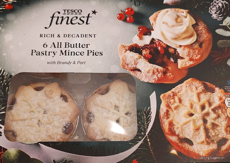 Tesco is recalling its ‘Finest 6 All Butter Pastry Mince Pies’ over fears the packaging may contain pieces of dried glue